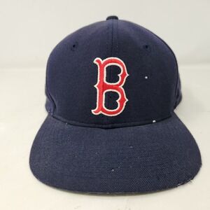 Vintage Boston Red Sox Twins MLB Snapback Hat Navy Blue 100% Wool Made in Taiwan